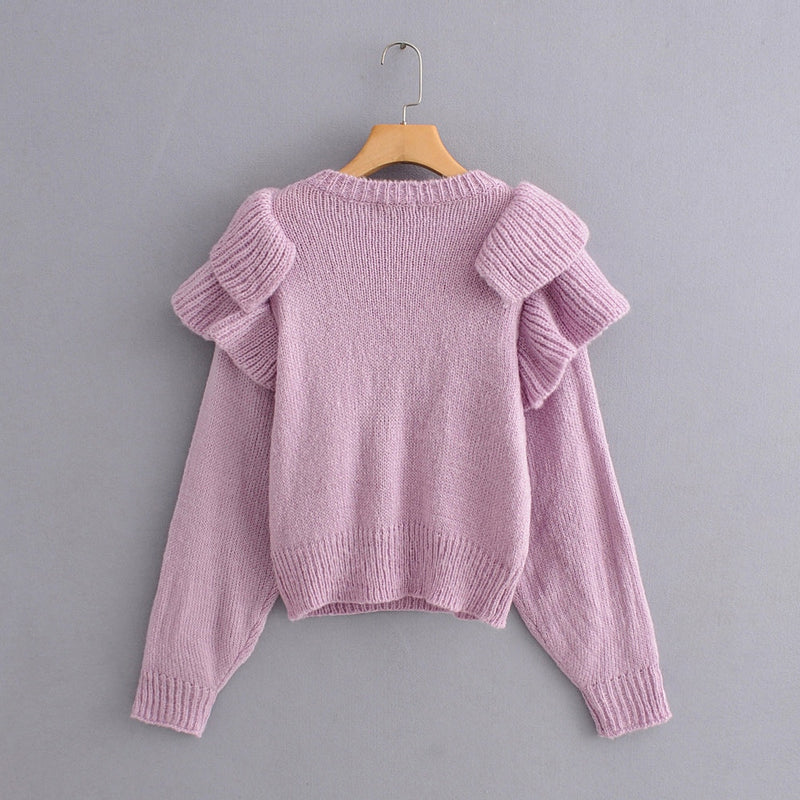 Liliac Ruffled On The Edge Sweater