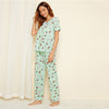 Green Ice Cream Print Pajama Set