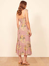 French Chiffon Pink Floral Dress