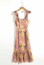 French Chiffon Pink Floral Dress