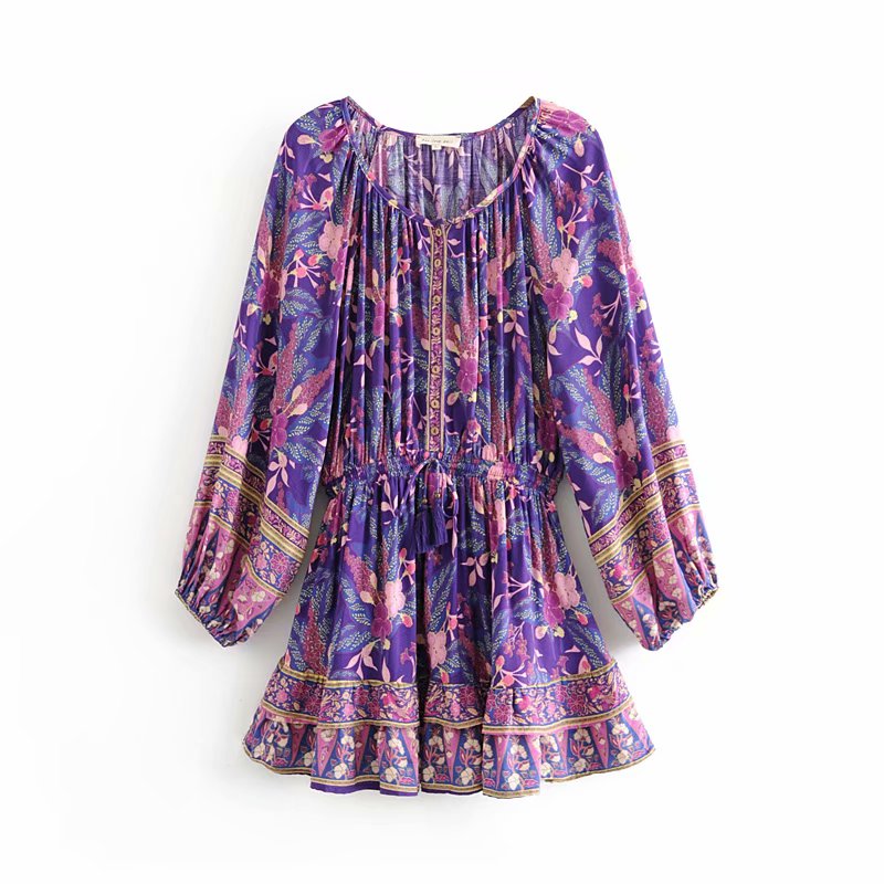 Bohemian Maxi Purple Dress