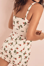 New Floral Zipper Chic Mini Dress