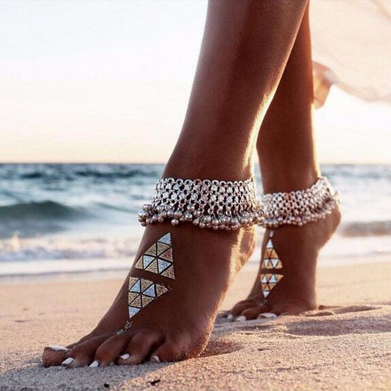 Silver Bell Beads Anklet