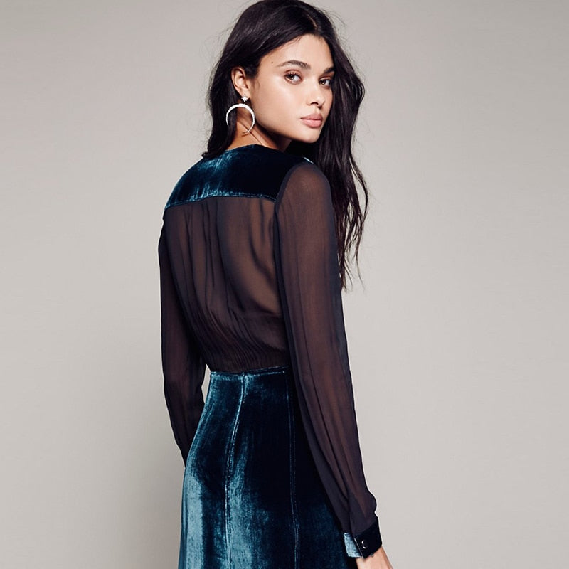 Cannot Take My Eyes Off Velvet Dress