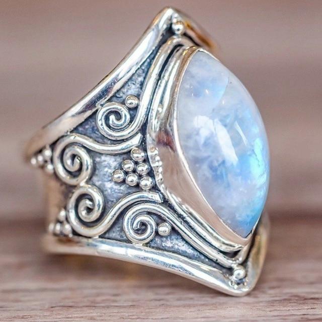 Vintage Silver Big Stone  Boho Ring