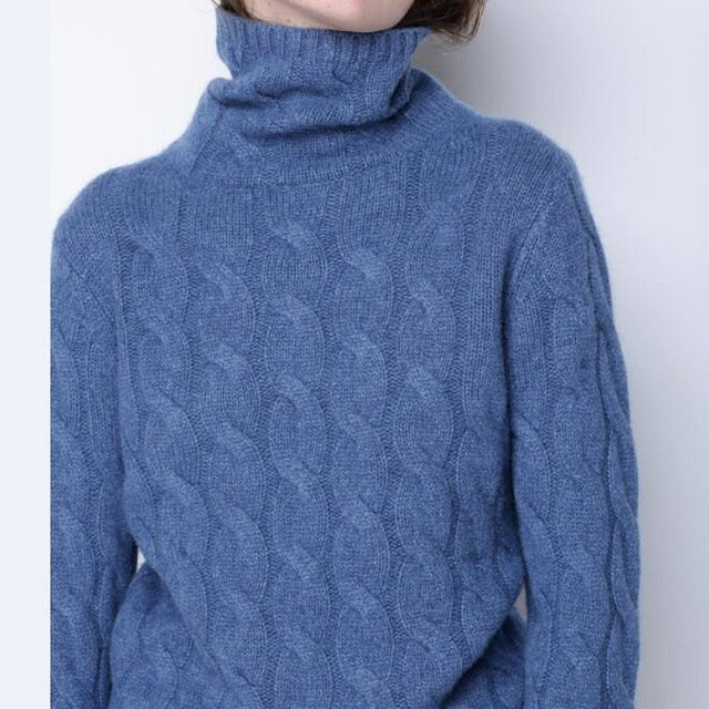 Cozy Knotted Turtleneck Sweater