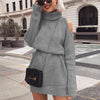 Chill Out Open Shoulder Knitted Sweater Dress