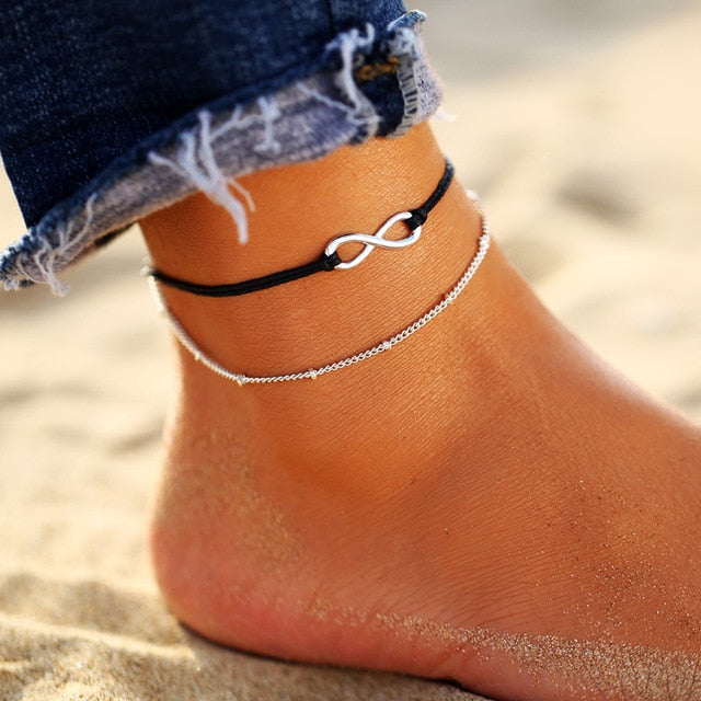 Silver Infinite Love Pendant Anklet