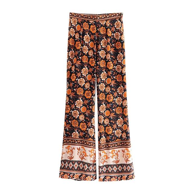 Super High Floral Flare Pants